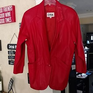 Oversized Red leather coat